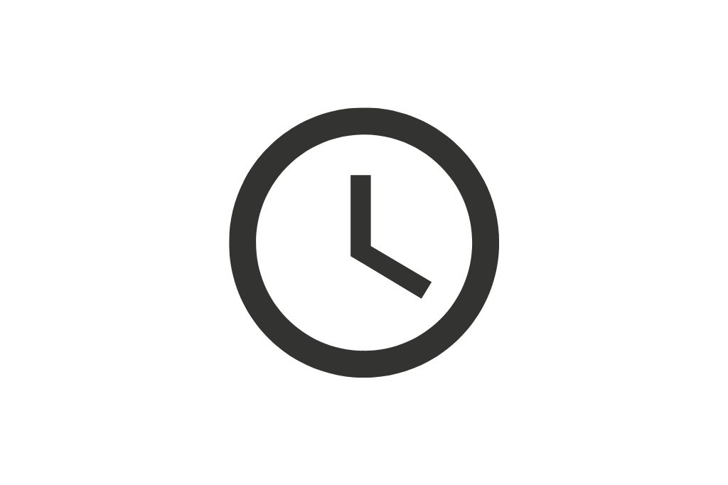 Clock icon on a white background