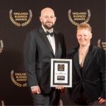 David Pettitt holding an award for Ennerdale Brewery